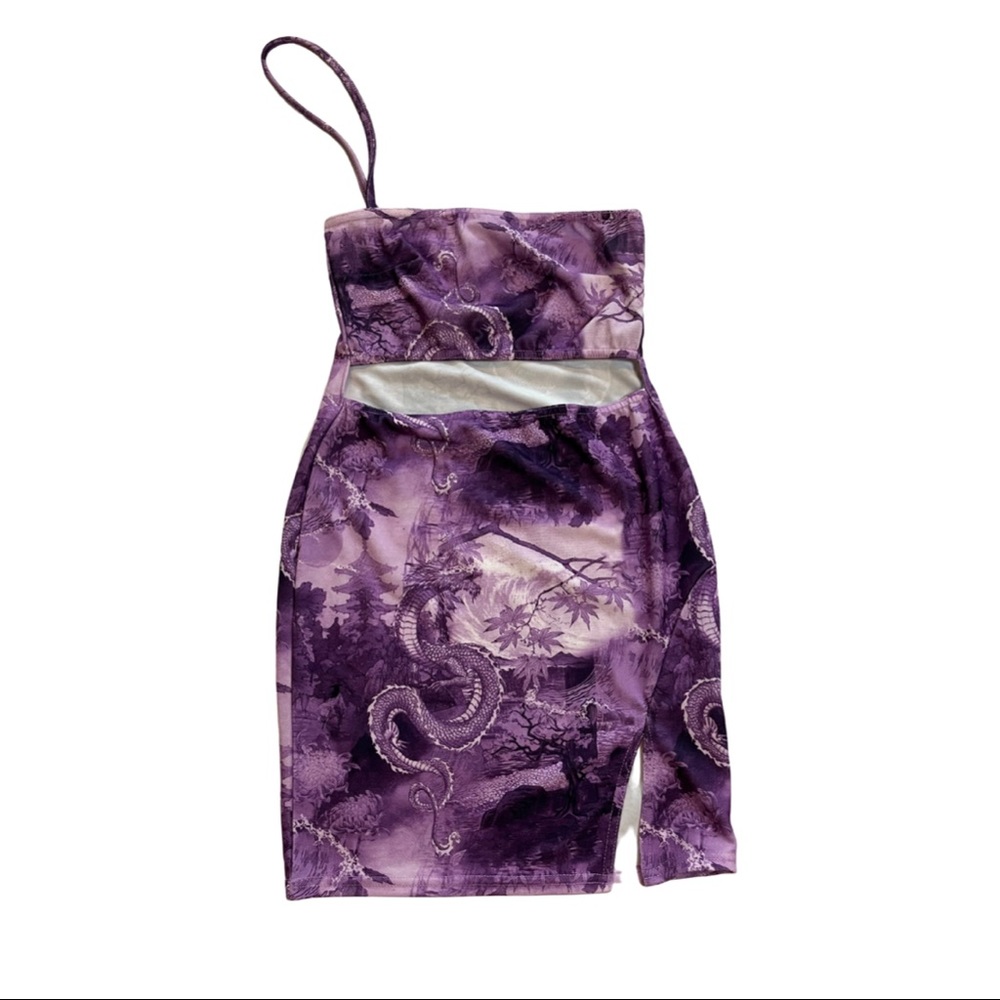 PLT Asymmetric strap Cut Out Bodycon Dress